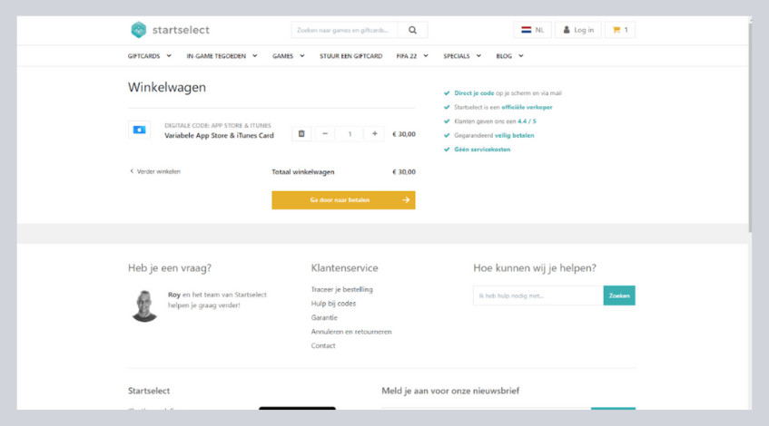 hoe gebruik ik een startselect kortingscode