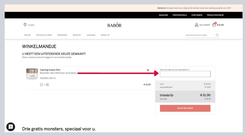 hoe gebruik ik een babor kortingscode