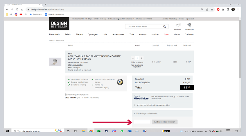 hoe gebruik ik een design bestseller kortingscode