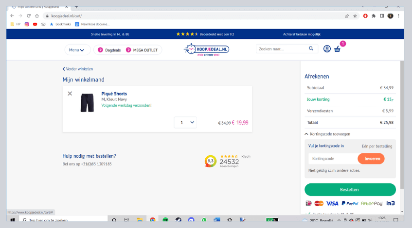 hoe gebruik ik een koopjedeal kortingscode