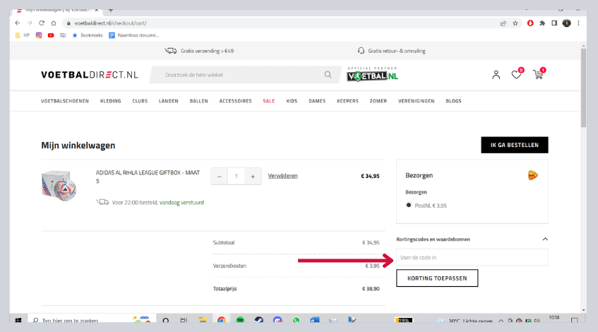 voetbaldirect kortingscode