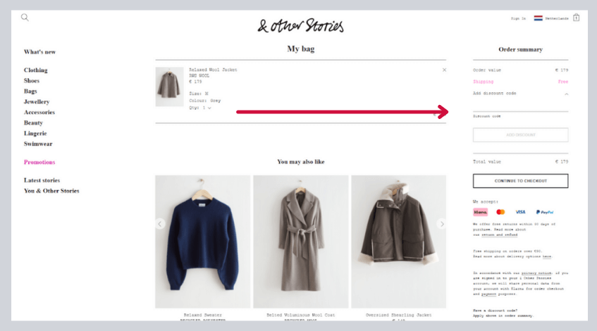 hoe gebruik ik een other stories kortingscode