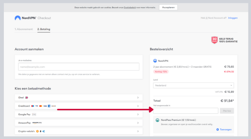 hoe gebruik ik een nordvpn kortingscode