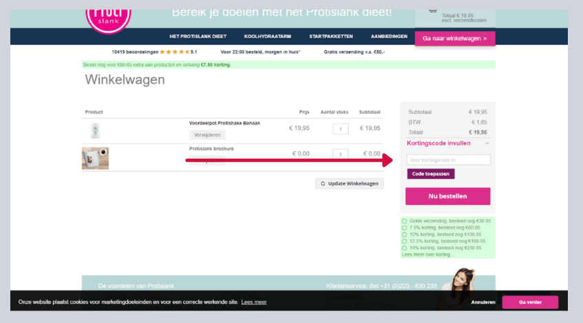 hoe gebruik ik een protislank kortingscode