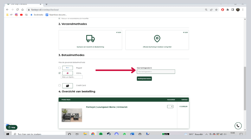 hoe gebruik ik een fonteyn kortingscode