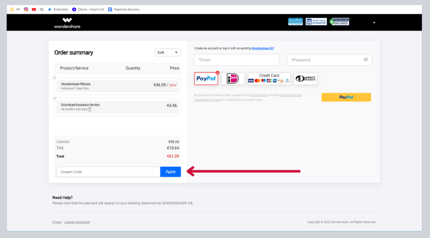 hoe gebruik ik een wondershare kortingscode