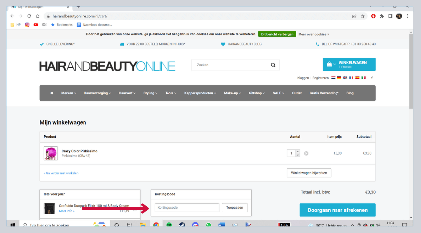 hoe gebruik ik een hairandbeauty kortingscode