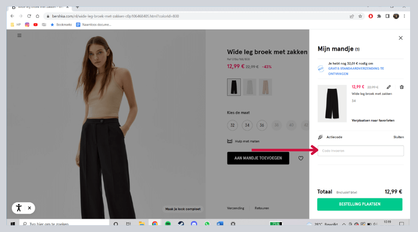 hoe gebruik ik een bershka kortingscode