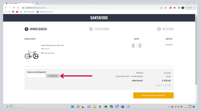 hoe gebruik ik een santafixie kortingscode