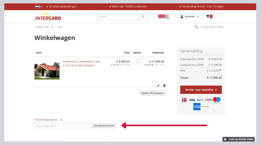 hoe gebruik ik een intergard kortingscode