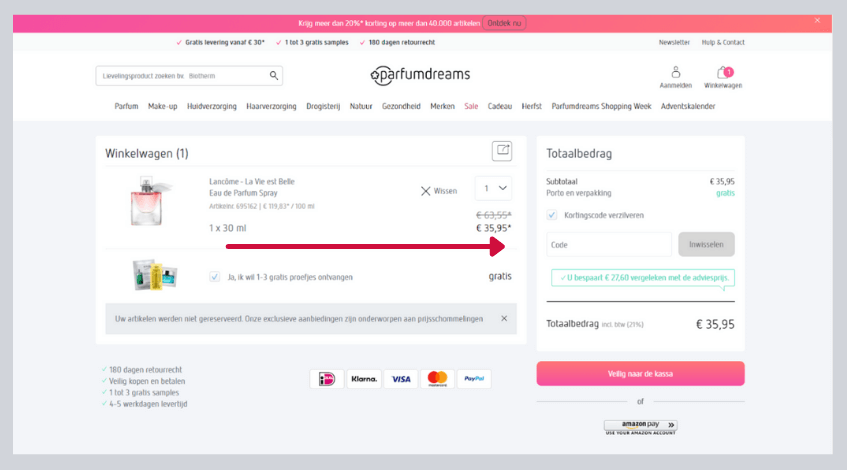 hoe gebruik ik een parfumdreams kortingscode