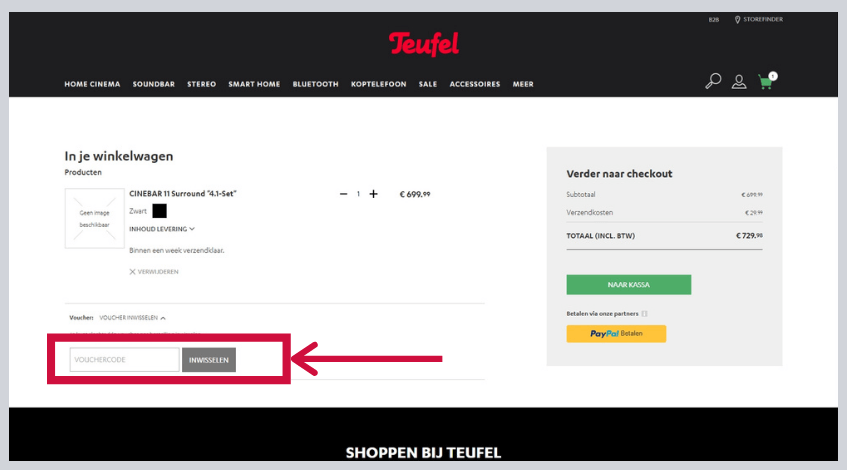 hoe gebruik ik een teufel kortingscode