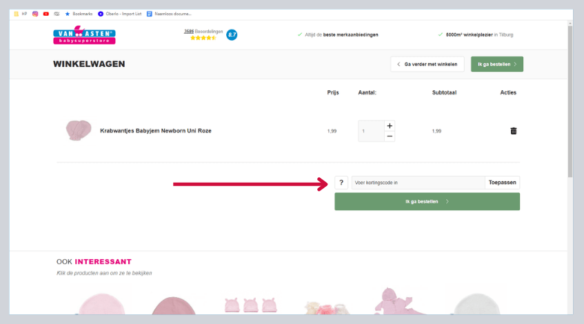 hoe gebruik ik van asten babystore kortingscode
