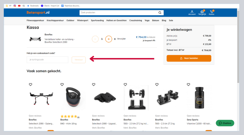 hoe gebruik ik een betersport kortingscode