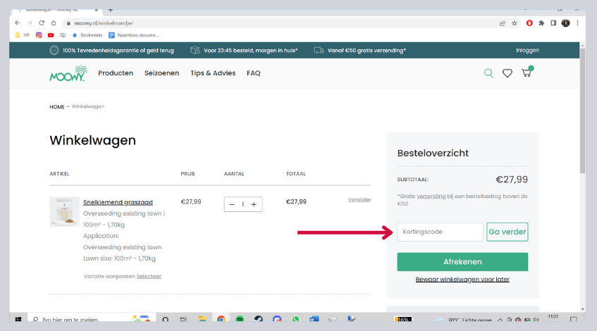 hoe gebruik ik een moowy kortingscode